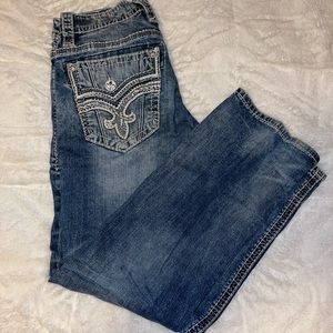 mens rock revival boot cut jeans